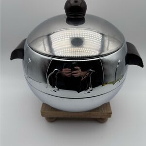 Vintage West Bend Penguin Hot & Cold Stainless Ice Bucket Server USA